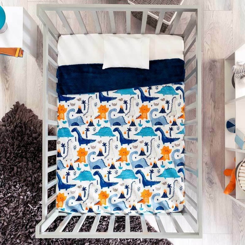 Multicolor Dinosaur Print Baby Stroller Blanket